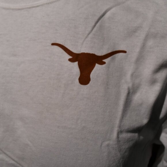 UT Austin TEXAS LONGHORNS White Men's long Sleeve Large New With Sample Tag - Picture 2 of 6
